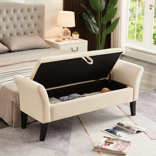 Velvet end bed storage - of,