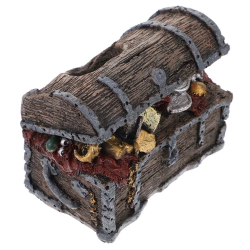 Resin treasure chest aquarium - resin,