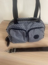 Kipling Cool Defea Hand Shoulder Bag Crossbody In Signature Print Black New