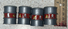 Lot of 4 Toy Toxic Oil Drums