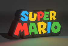 Super Mario Led Retro Logo Gaming Lightbox Rgb Light Sign USB Powered