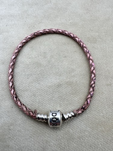 Pandora pink leather bracelet - leather,