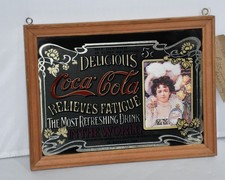Coca-cola framed mirror sign