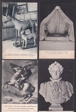 Napoleon Paris Hotel des Invalides 4x Unposted Postcards Bust Cheval Chien Lit