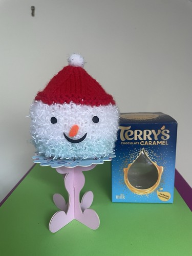 Hand knitted snowman - knitted,