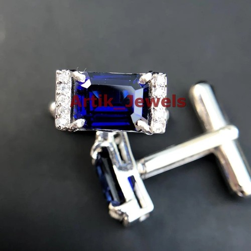Lab grown blue sapphire cz - blue,
