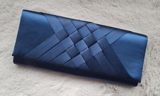 Untold teel blue satin clutch - blue,