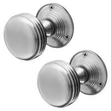 Lined Door Knobs Satin Chrome
