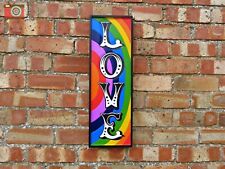 CARVED LETTERS "LOVE" TRADITIONAL WOODEN RETRO SIGN. Hand Made & Painted