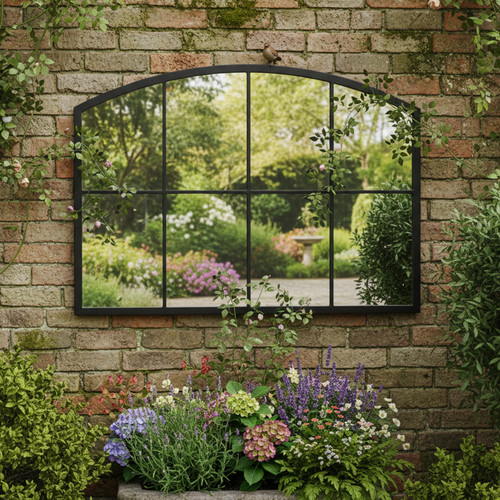 Black arched window - black,