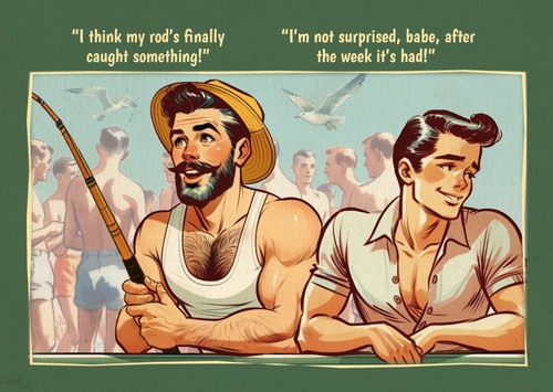 Gay postcard inspired - , by