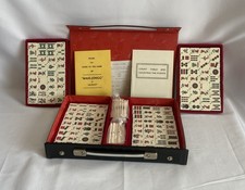 H.P.G Jackpot vintage mah jong game bamboo backs cased set Gibson Complete