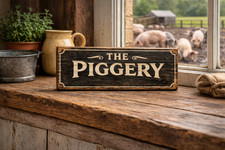 Pig Sign Piggery vintage style