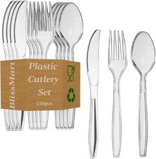 150 Clear Plastic Cutlery Set
