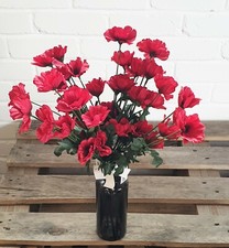 10 x Artificial Red 45cm Poppy