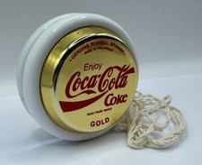 Genuine Russell Spinner Yo-Yo - Coca-Cola Gold + Stand. 