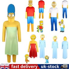Cosplay The Simpsons Lisa Maggie Marge Dress Homer Bart Kids Adult Suits Costume