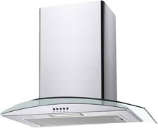 Candy 70cm Curved Glass Chimney Cooker Hood Stainless Steel