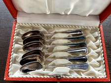 Set of 6 Danish silver coffee spoons.   Boxed.  Unused.  Circa 1970/80.