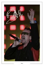 BONO SIGNED PHOTO PRINT AUTOGRAPH MUSIC U2