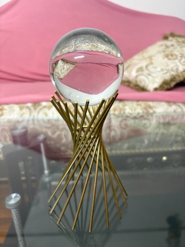 Crystal ball decor - crystal, gold