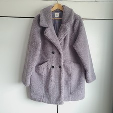 TU lilac teddy fleece coat