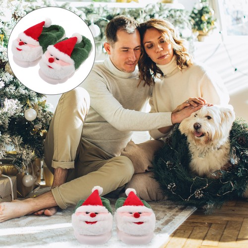 Pair warm santa slippers - , 1