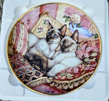 Danbury Mint Siamese Cats Plate PEACHES AND CREAM Limited Edition, Boxed + COA