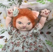 CAT waldorf doll. Handmade with care. All natural fabric. A very special cat!