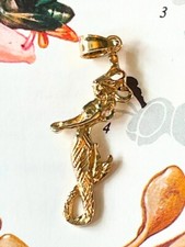 14k Gold Mermaid Charm Pendant 
