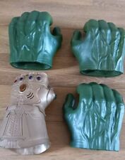 Marvel Thanos Cosplay Infinity Gauntlet & 1 and a 1/2 Pairs of Rubber Hulk Fists