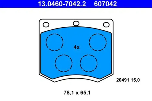 Brake pads 0460 7042 ate - 13.0460-7042.2,