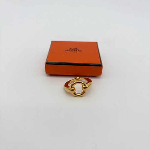 Vintage hermes scarf ring gold - ring,