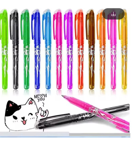 Black erasable pens - black,