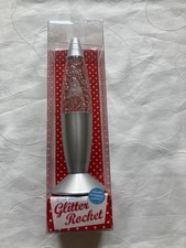 Silver Glitter Rocket Lamp