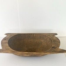 Primitive Dough Bowl Antique, Large European Wood Bowl Table Centrepiece T35