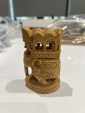 wooden carved indian elephant