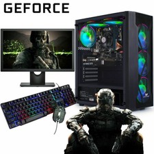 Fast Gaming PC Computer Bundle Intel Quad Core i5 16GB 1TB Win 10 2GB GT710 