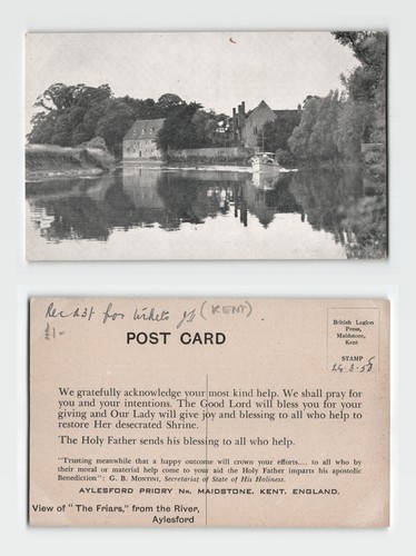 Postcard aylesford priory - postcard,
