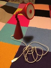 Retro IKEA Fryebo Table Desk Bedside Lamp, Red