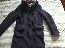 Topshop navy blue duffle coat, size 12