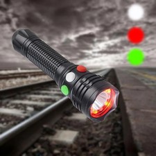 3 Color Light Torch Railway Signal Flashlight Multifunctional Rechargeable Torch