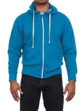 New Mens Plain Fleece Zip Up