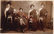 Scottish Women Dressed In Highland Tartan Kilts Dances Actress Postcard (F528)