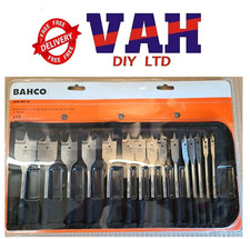 Bahco 15pc Flat Spade Drill Bit Set 6-35mm Hex Shank + Pouch 9529-SET15