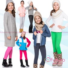 Girls Full Length Cotton Thick Leggings Children Standard Plain Trousers FF1CH