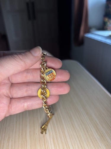 Vintage gold toned curb chain - gold,