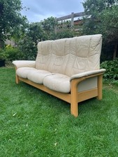 Stressless 3 Seater Reclining Sofa Settee Cream