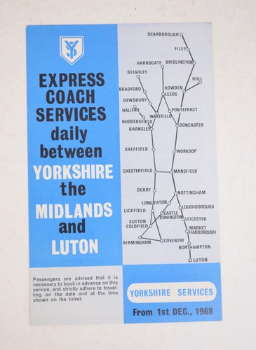 Bus coach timetable leaflet - coach,