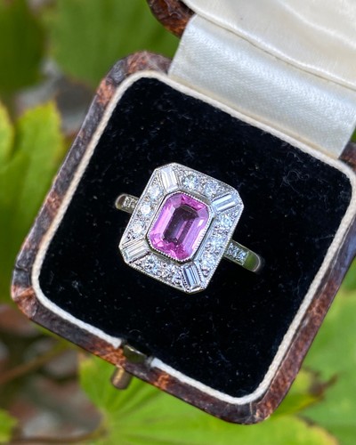 Art deco pink sapphire and - art,